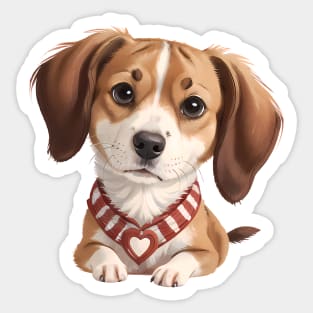 Beagle's Heartfelt Pose Sticker